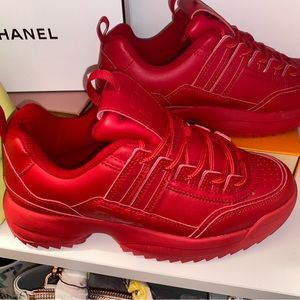 Red Fila sneakers